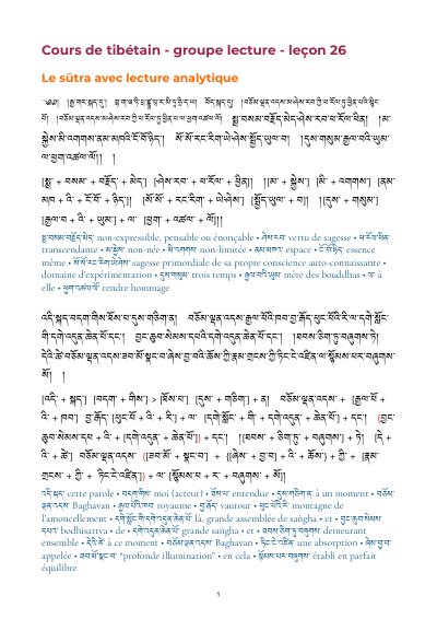 Leçon 27 — Sutra du coeur