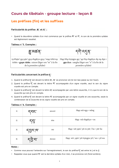 Leçon 8 — Sutra pousse de riz 1