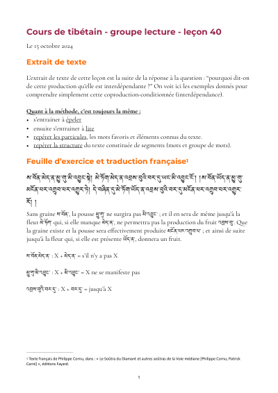 Leçon 40 — Sutra pousse de riz 2
