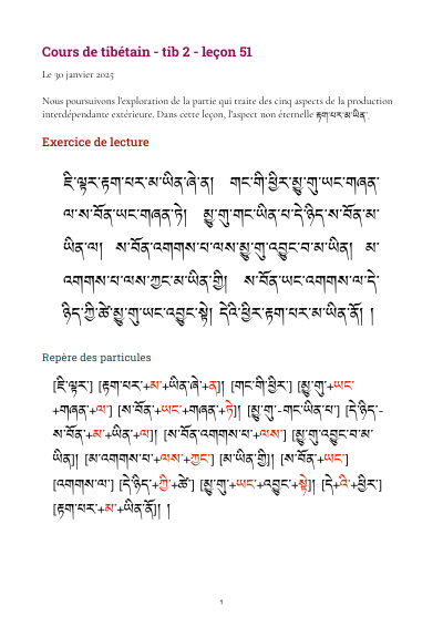 Leçon 51 — Sutra pousse de riz 2
