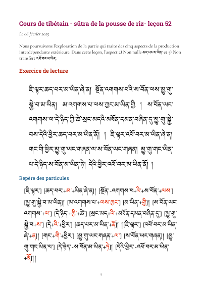 Leçon 52 — Sutra pousse de riz 2
