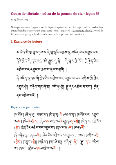 Leçon 55 — Sutra pousse de riz 2