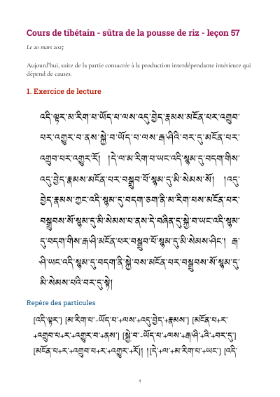 Leçon 57 — Sutra pousse de riz 2