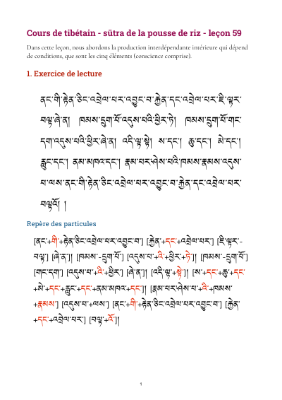 Leçon 59 — Sutra pousse de riz 2