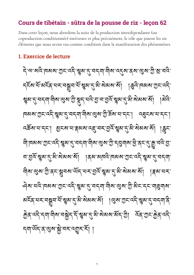 Leçon 62 — Sutra pousse de riz 2
