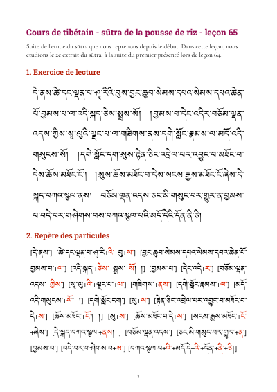 Leçon 65 — Sutra pousse de riz 2