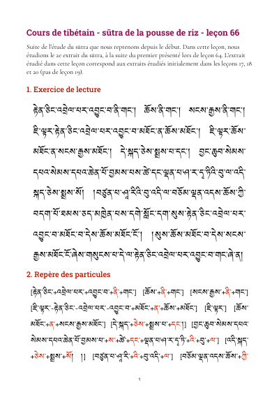 Leçon 66 — Sutra pousse de riz 2