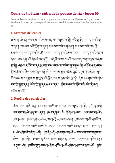 Leçon 69 — Sutra pousse de riz 3