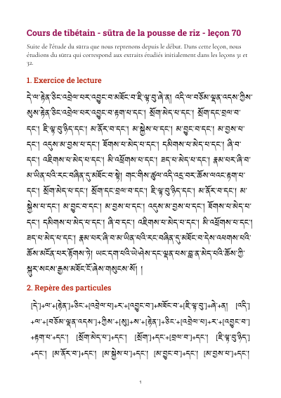 Leçon 70 — Sutra pousse de riz 3