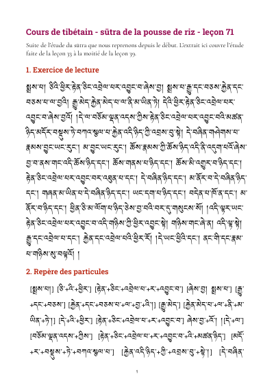 Leçon 71 — Sutra pousse de riz 3