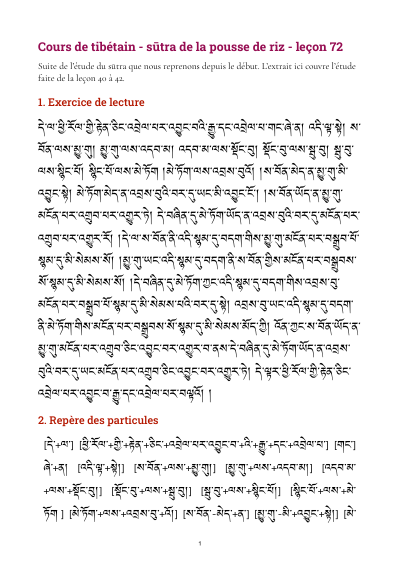 Leçon 72 — Sutra pousse de riz 3