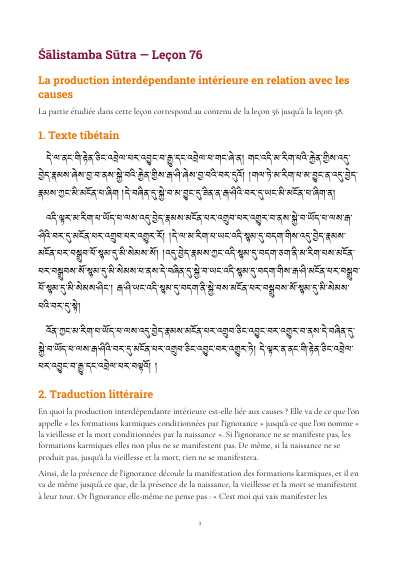 Leçon 76 — Sutra pousse de riz 3
