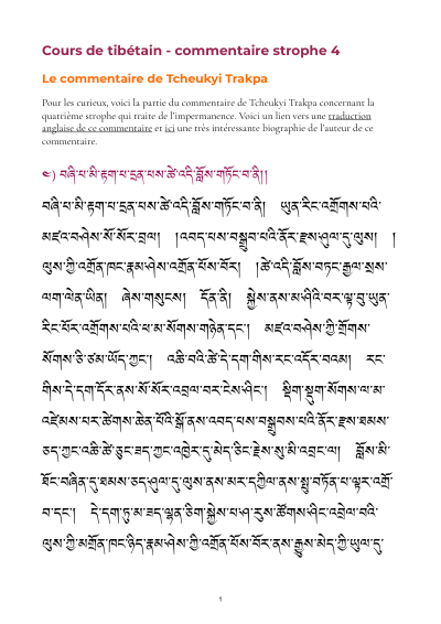 Leçon 4 — 37 pratiques des bodhisattvas 1