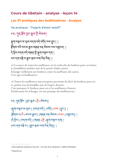 Leçon 12 — 37 pratiques des bodhisattvas 1