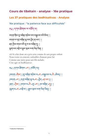 Leçon 18 — 37 pratiques des bodhisattvas 1
