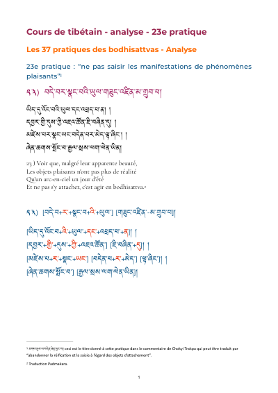 Leçon 27 — 37 pratiques des bodhisattvas 1