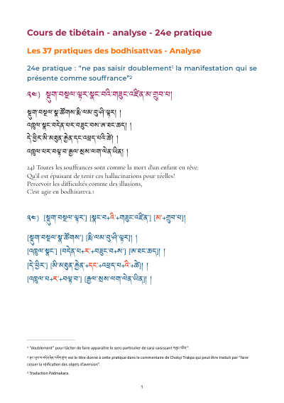 Leçon 28 — 37 pratiques des bodhisattvas 1