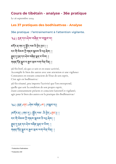 Leçon 40 — 37 pratiques des bodhisattvas 2