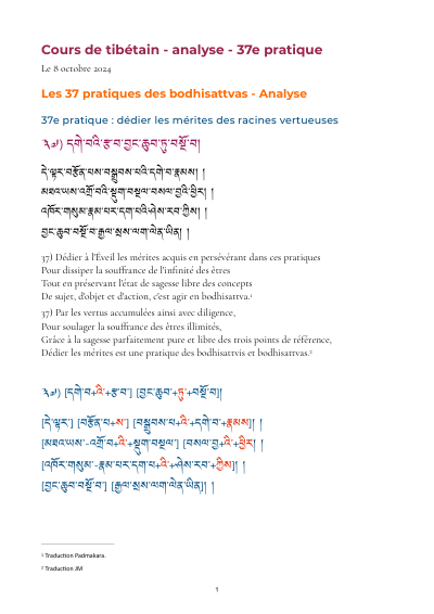 Leçon 41 — 37 pratiques des bodhisattvas 2