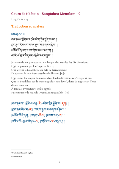 Leçon 9 — Sangtcheu meunlam 1
