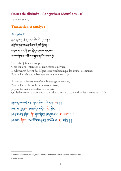 Leçon 10 — Sangtcheu meunlam 1