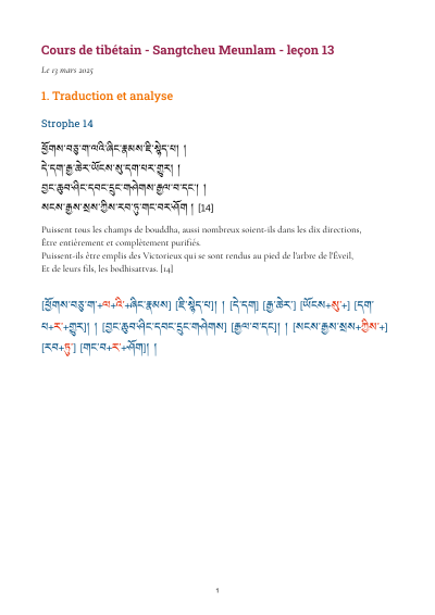 Leçon 13 — Sangtcheu meunlam 1