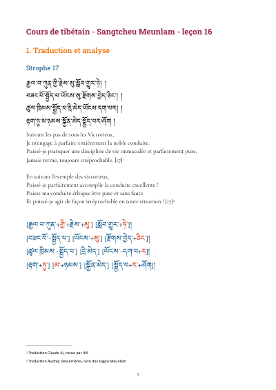 Leçon 16 — Sangtcheu meunlam 1