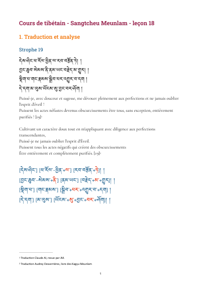 Leçon 18 — Sangtcheu meunlam 1