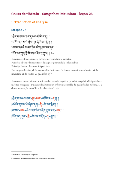 Leçon 26 — Sangtcheu meunlam 2
