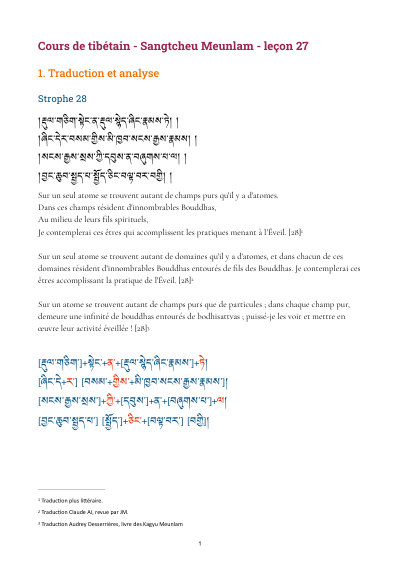 Leçon 27 — Sangtcheu meunlam 2