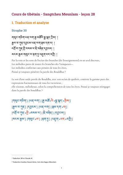 Leçon 28 — Sangtcheu meunlam 2