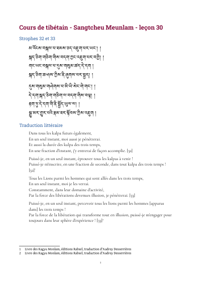 Leçon 30 — Sangtcheu meunlam 2