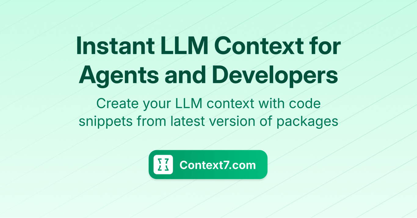 Context7 - Up-to-date documentation for LLMs and AI code editors