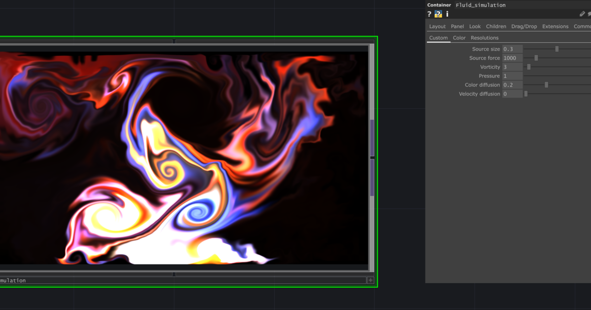 Fluid simulation component