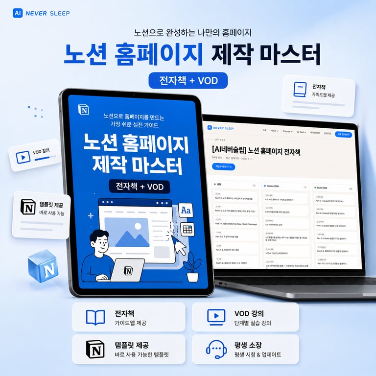 노션 홈페이지 제작 마스터 (전자책+VOD) 결제내역