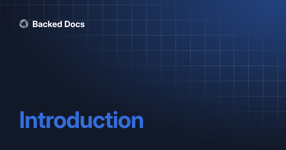 Introduction | Backed Docs