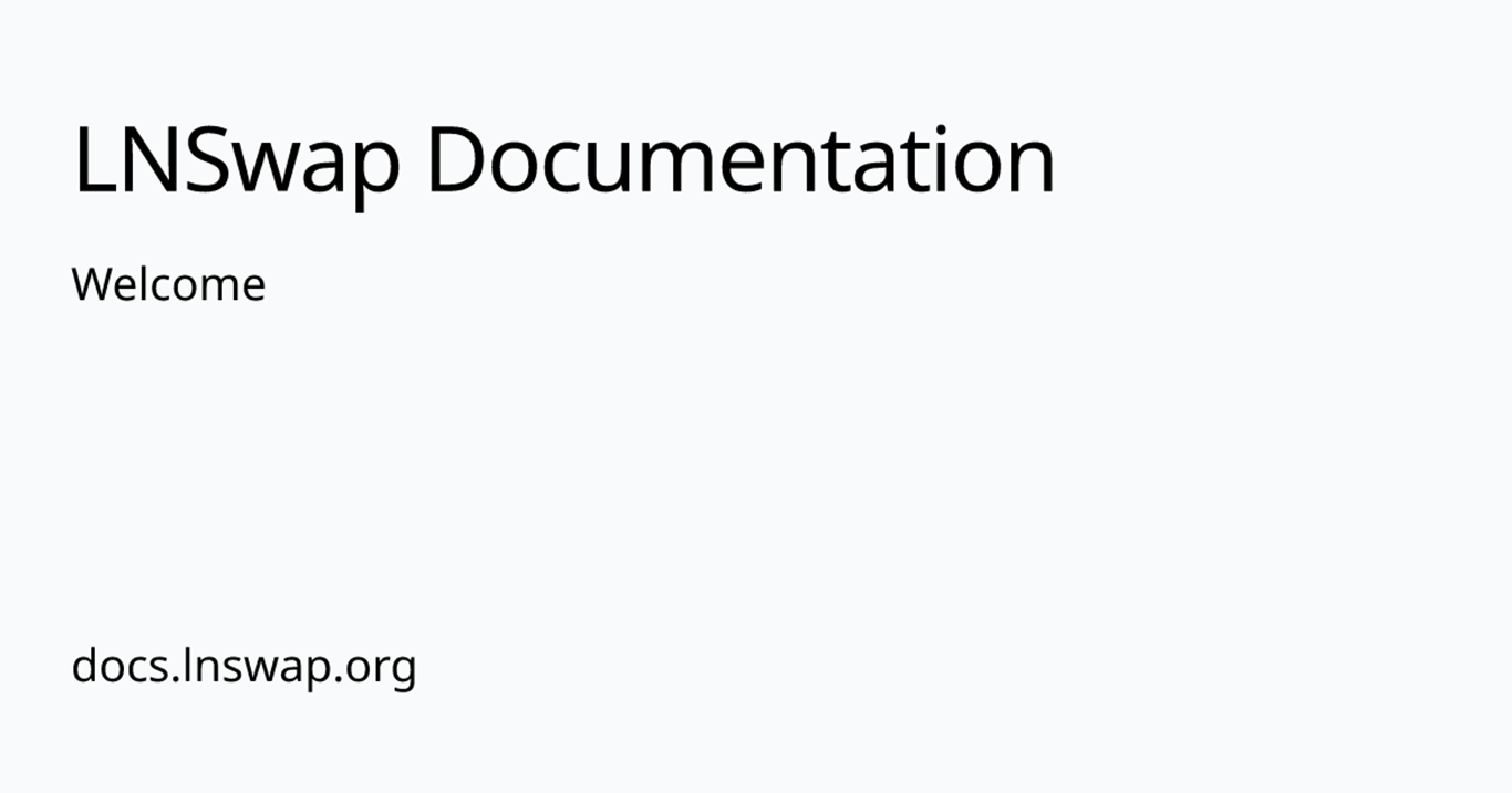 Welcome | LNSwap Documentation