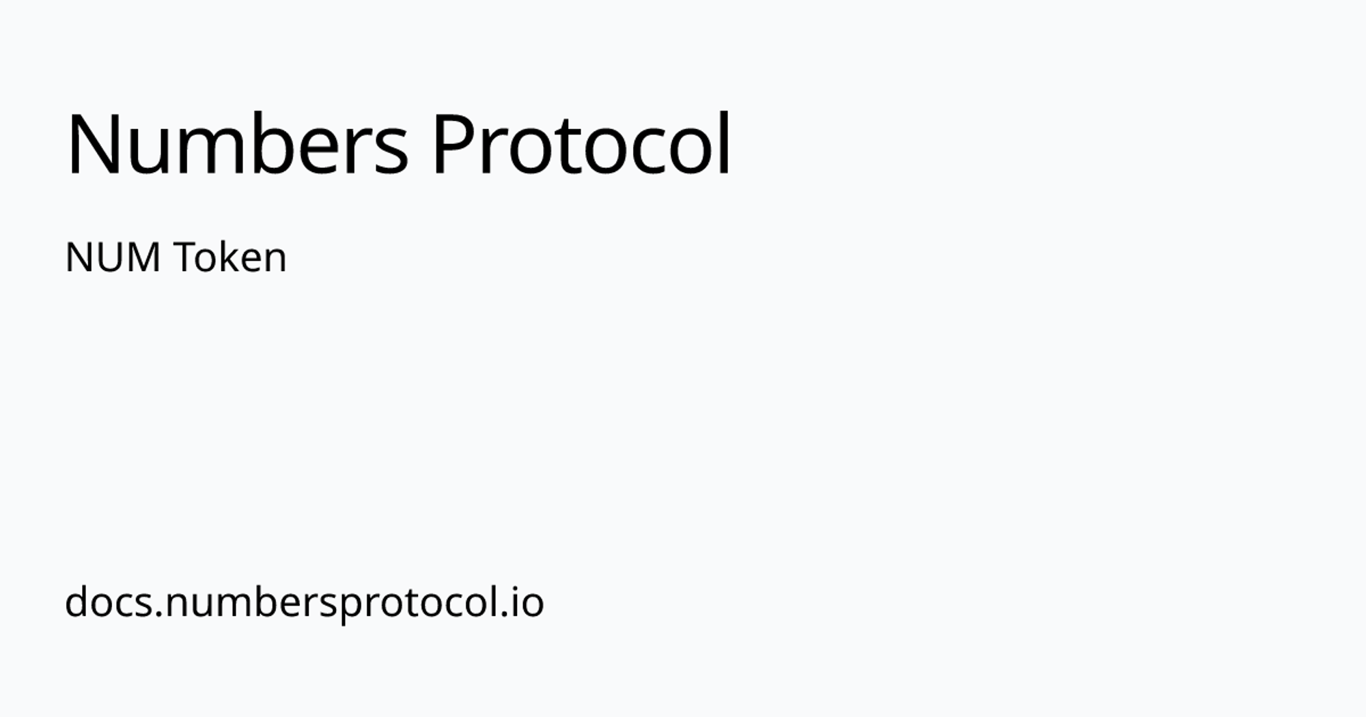 NUM Token | Numbers Protocol