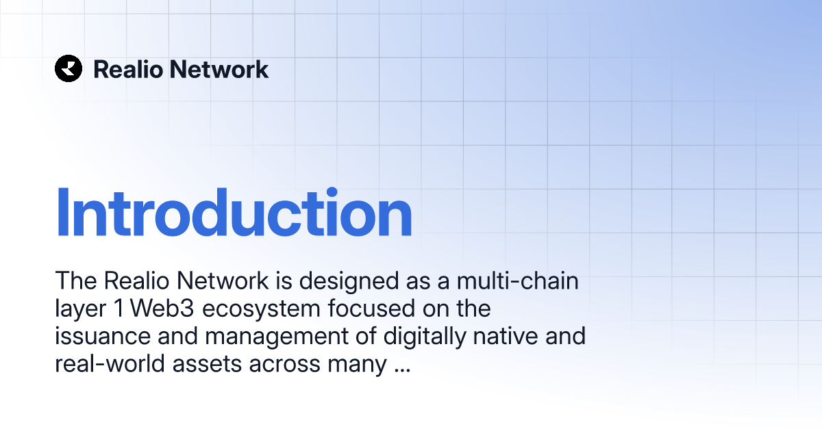 Introduction | Realio Network