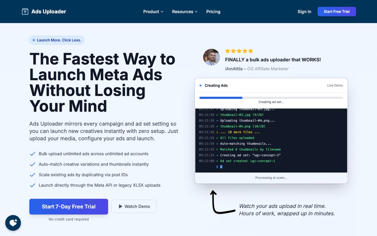 Ads Uploader — Simple, affordable bulk ad launching