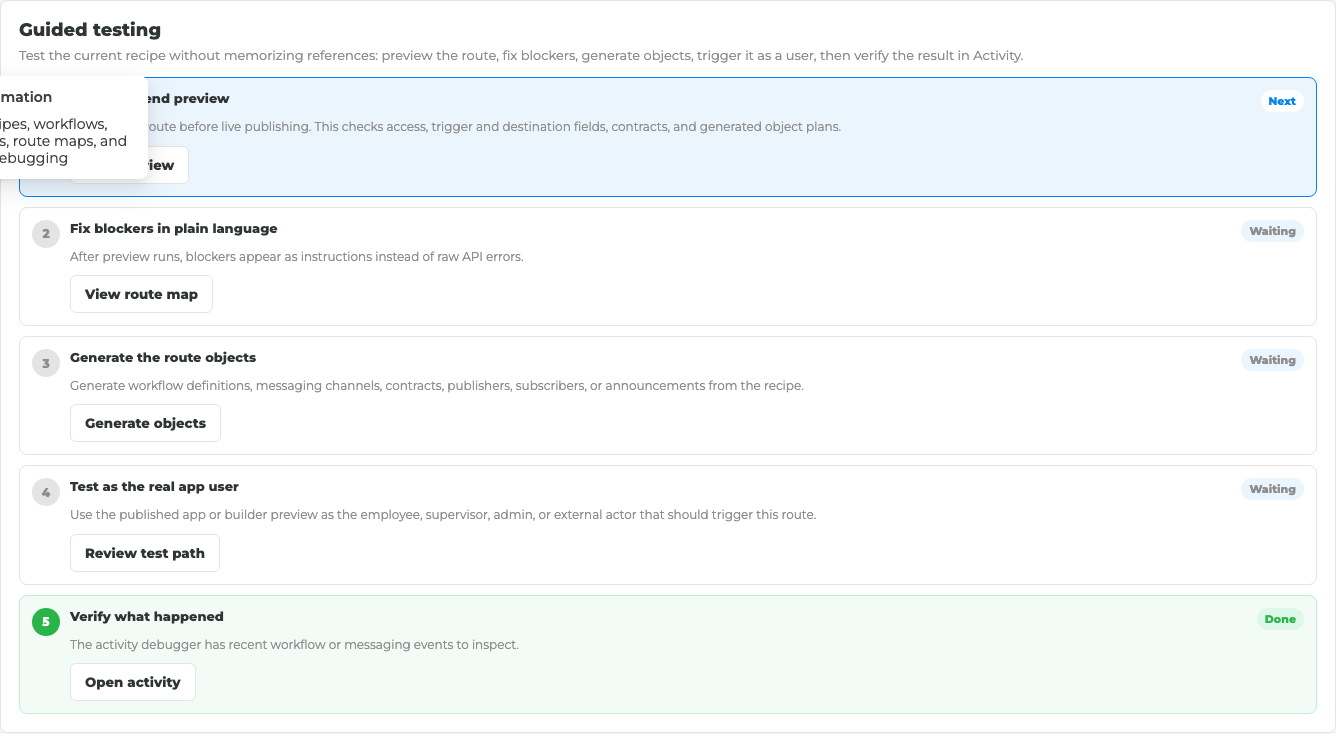 Screenshot of the Business Architecture wizard catalog in NotionApps