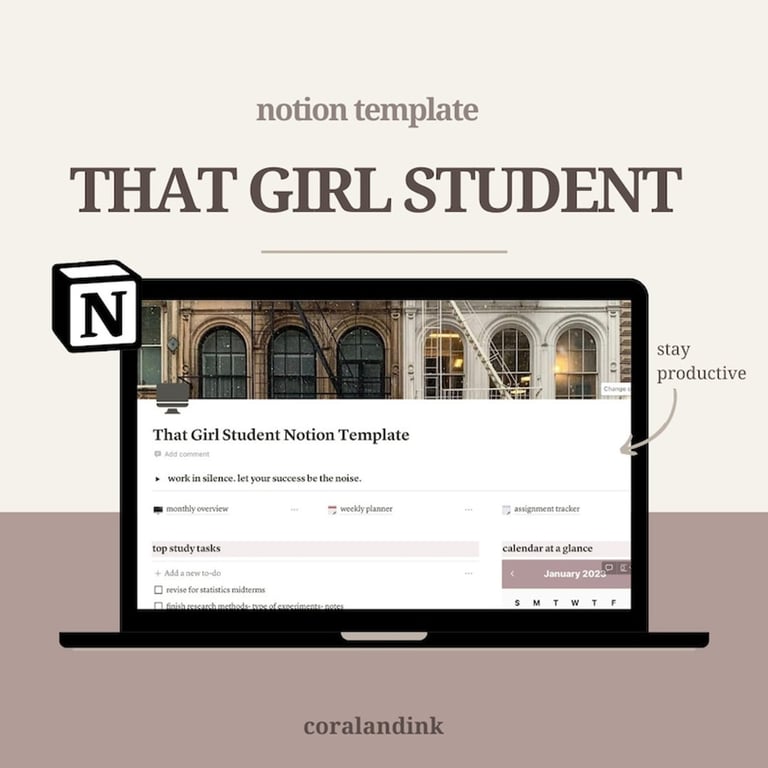 That Girl Student Notion Template