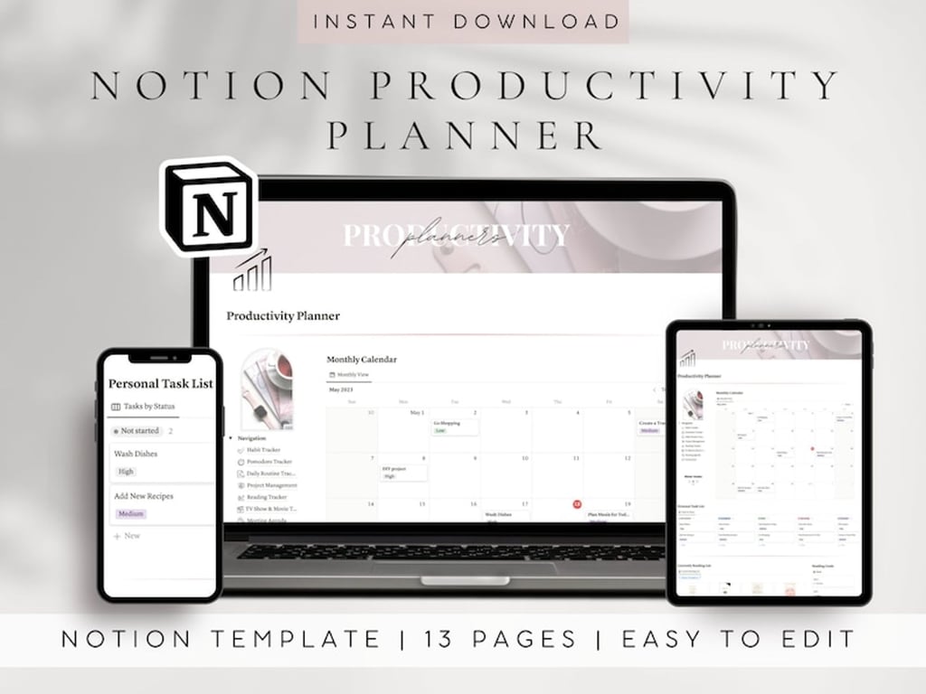 Notion Productivity Planner | ADHD Planner
