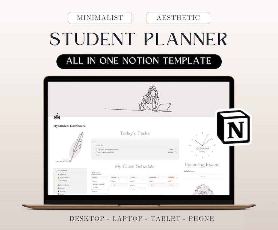 All-In-One Student Notion Planner