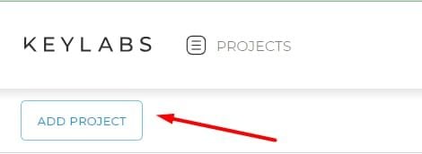 Button for new project creation