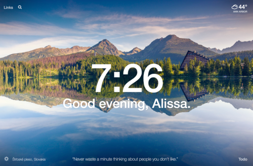Momentum, the Google Chrome extension