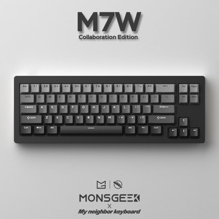 MONSGEEK x MYNK M7W Mechanical Keyboard Aluminium 65% - Black, + Custom Plate di My neighbour keyboard | Tokopedia