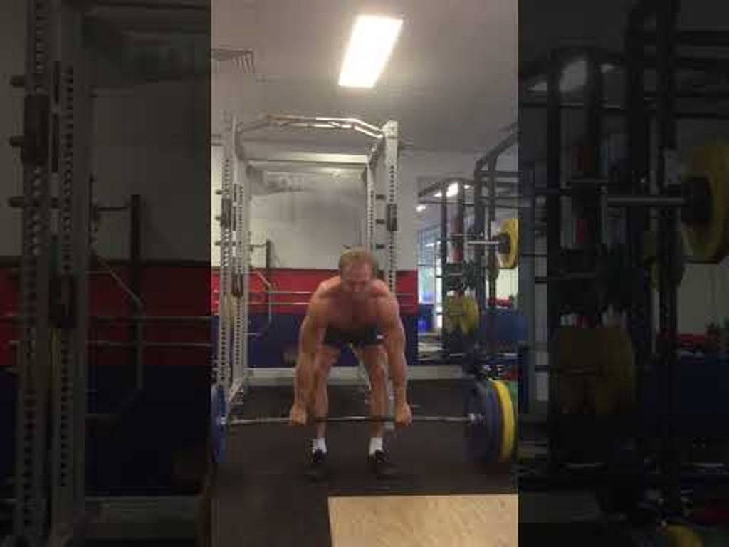 180 overhand deadlift on the Dan John 40 Day Challenge - Day 7 - Singles