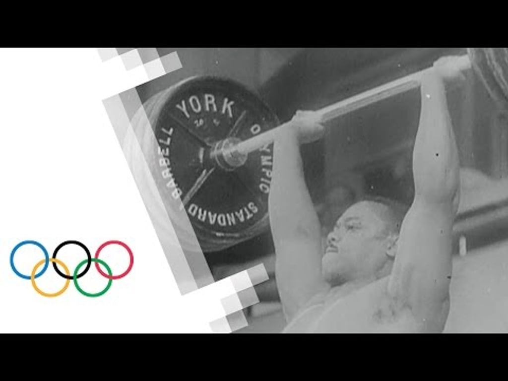 John Davis Breaks Olympic Weightlifting Record For Gold - Helsinki 1952 Olympics