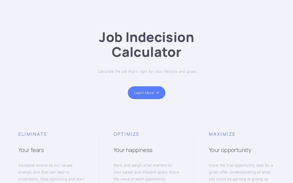 Job Indecision Calculator